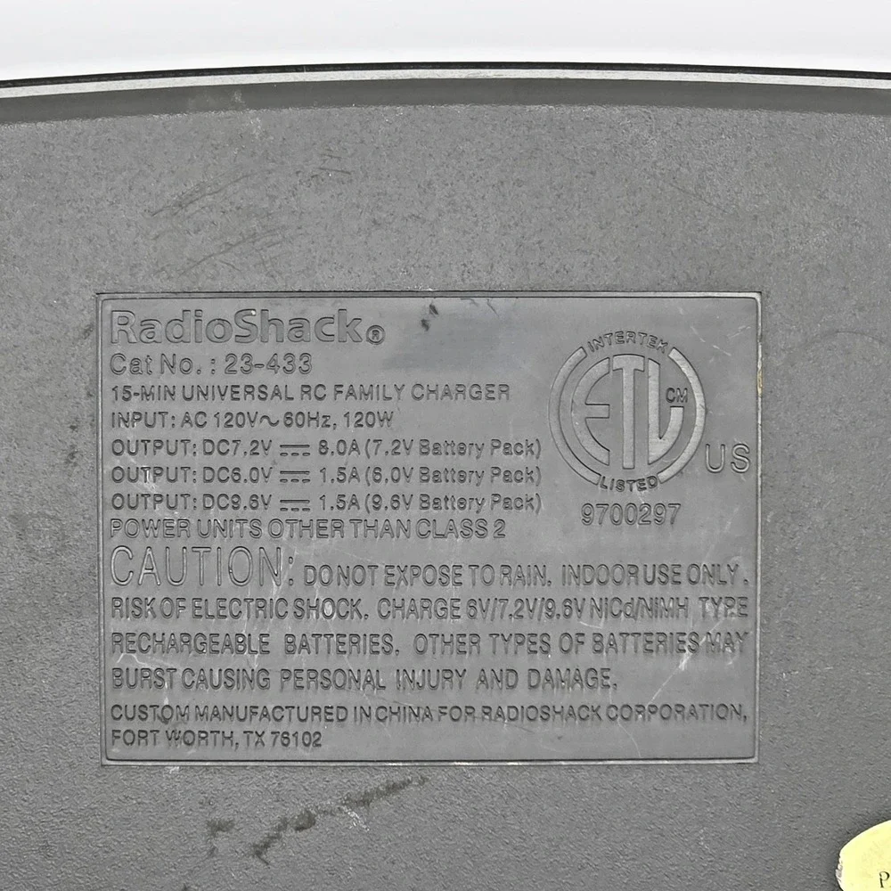 Radio Shack 23-433 Ultrafast RC Universal Family Charger